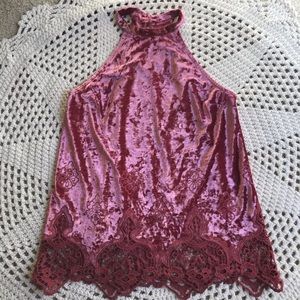 Like New Altar’d State Crushed Velvet halter top